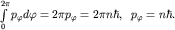 $intlimits_0^{2pi}p_{varphi}dvarphi=2pi p_{varphi}=2pi nhbar, ; {rm или}; p_{varphi}=nhbar.$