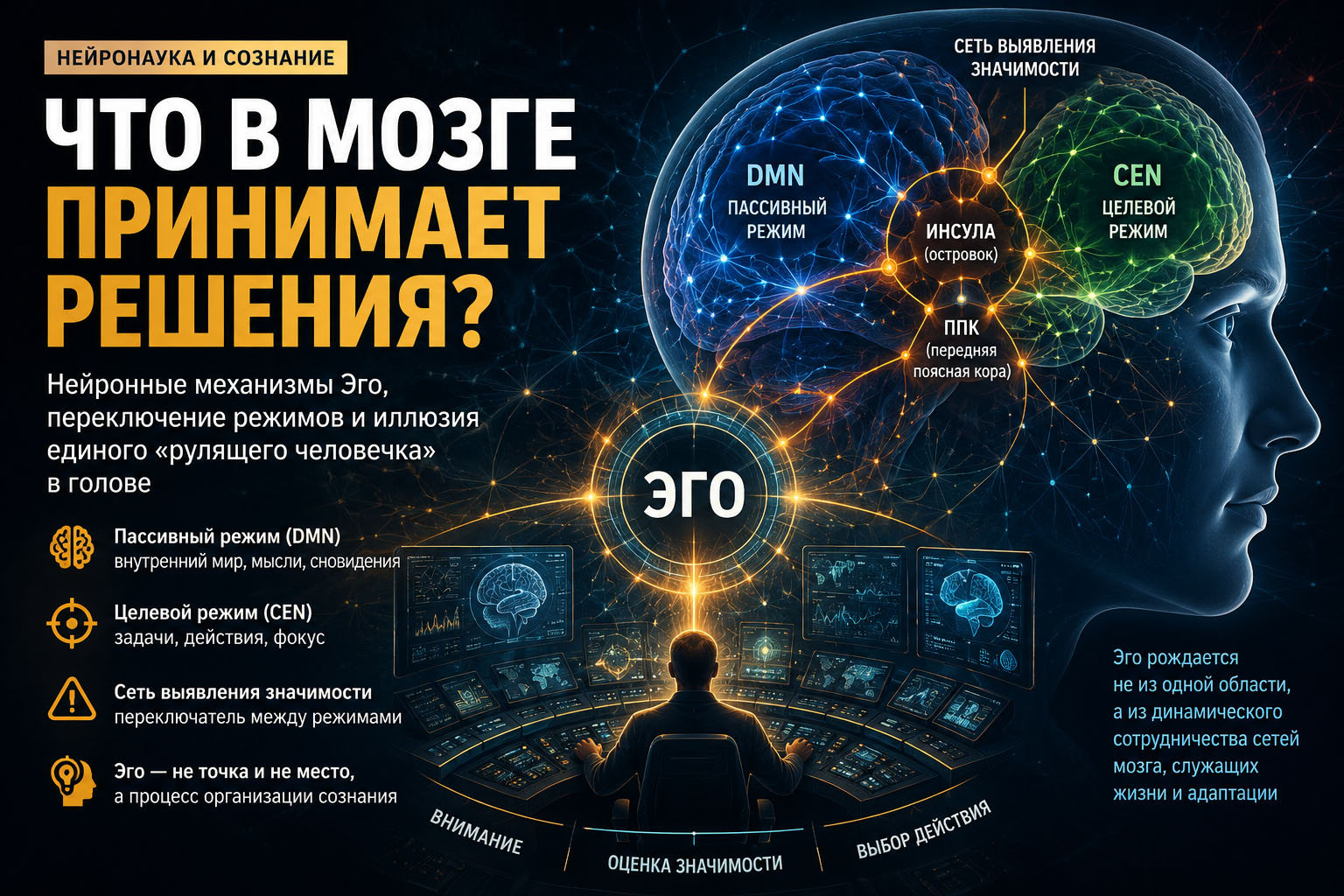 Что в мозге принимает решения?