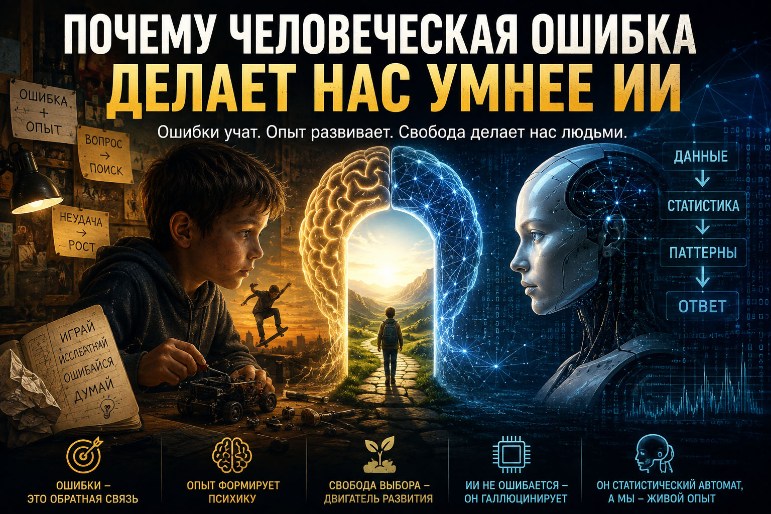 Почему человеческая ошибка делает нас умнее ИИ