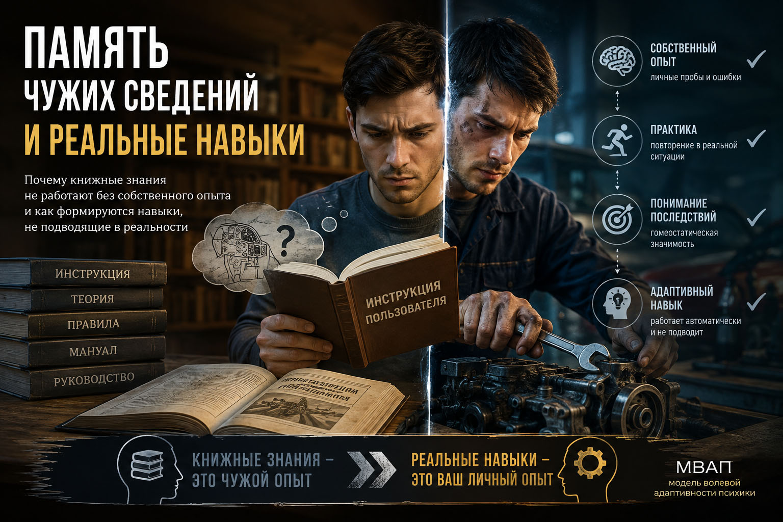 Память чужих сведений и реальные навыки