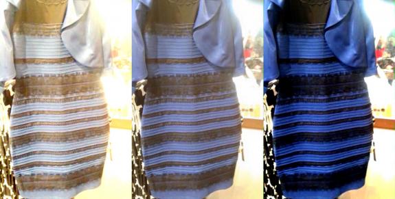 платье бело-золотое или сине-черное?