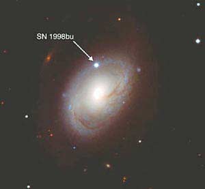 Сверхновая 1998 bu, вспыхнувшая в М 96 27 мая 1998 года (фото: www.supernovae.net/snimages, фото представил Nikolas B. Suntzeff)