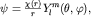 $psi=frac{chi(r)}{r}Y_l^m(theta,varphi),$