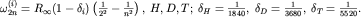 $omega^{(i)}_{2n}=R_infty(1-delta_i)left(frac{1}{2^2}-frac{1}{n^2}right),; H,D,T;; delta_H=frac{1}{1840},; delta_D=frac{1}{3680},; delta_T=frac{1}{5520}.$