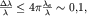 $frac{Deltalambda}{lambda}leq 4pi frac{lambda_e}{lambda}sim 0,! 1 ,$