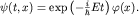 $psi(t,x)={rm exp}left(-frac{i}{hbar}Etright)varphi(x).$