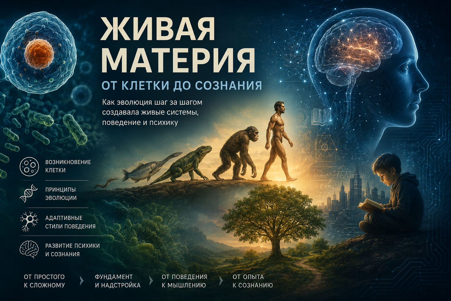 Эволюция адаптивности: от клеток к сознанию