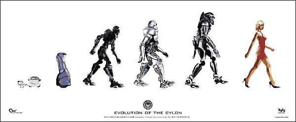 Эволюция сайклонов от тостера до Каприки иллюстрирует представления среднестатистического обывателя о развитии робототехники.