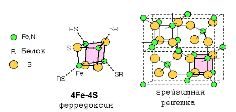 Сходство грейгита и 4Fe4S-кластеров ферредоксинов
